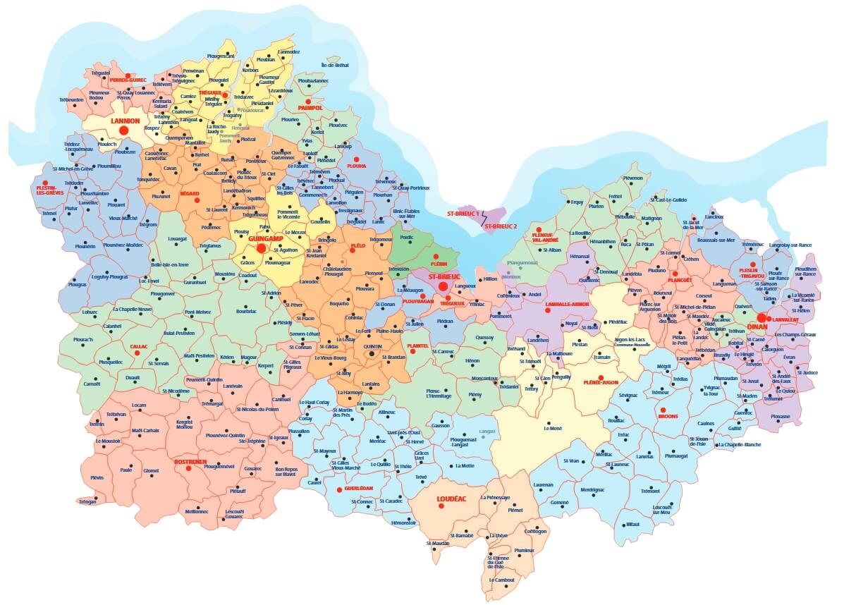 Carte des cantons