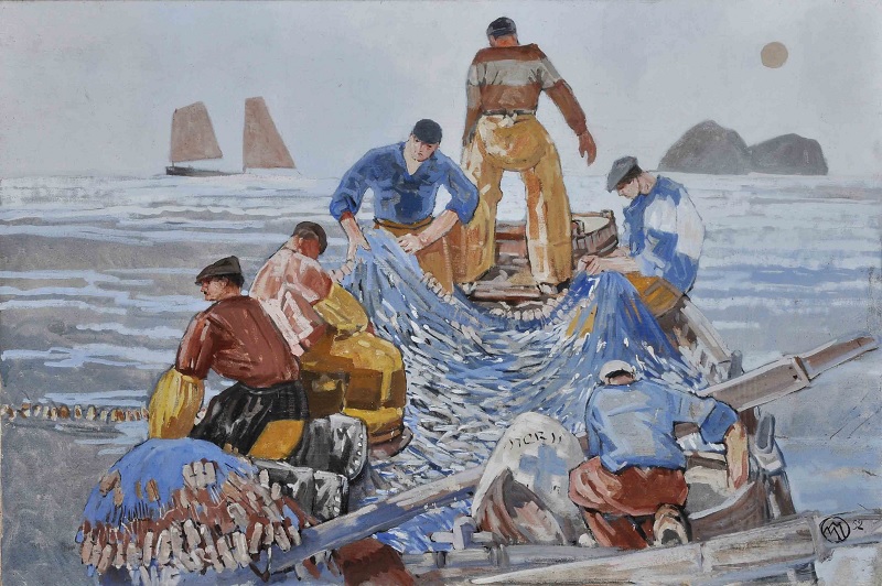 "Pêche à la sardine" de Mathurin Méheut "Pêche à la sardine" de Mathurin Méheut
