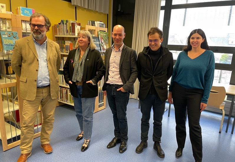 Bernard Faure, vice-président chargé de l'enseignement supérieur, de la recherche et de l'innovation de Saint-Brieuc agglomération, Juliana San Gereteo, conseillère départementale déléguée à l’enseignement supérieur et à la recherche, Nicolas Tocquer, directeur de l'Inspe Bretagne, Nicolas NGuyen, Président du Syndicat du Grand Mazier (SYGMA+), Rozenn Nedelec, responsable du site pour l'Inspe Bretagne Bernard Faure, vice-président chargé de l'enseignement supérieur, de la recherche et de l'innovation de Saint-Brieuc agglomération, Juliana San Gereteo, conseillère départementale déléguée à l’enseignement supérieur et à la recherche, Nicolas Tocquer, directeur de l'Inspe Bretagne, Nicolas NGuyen, Président du Syndicat du Grand Mazier (SYGMA+), Rozenn Nedelec, responsable du site pour l'Inspe Bretagne