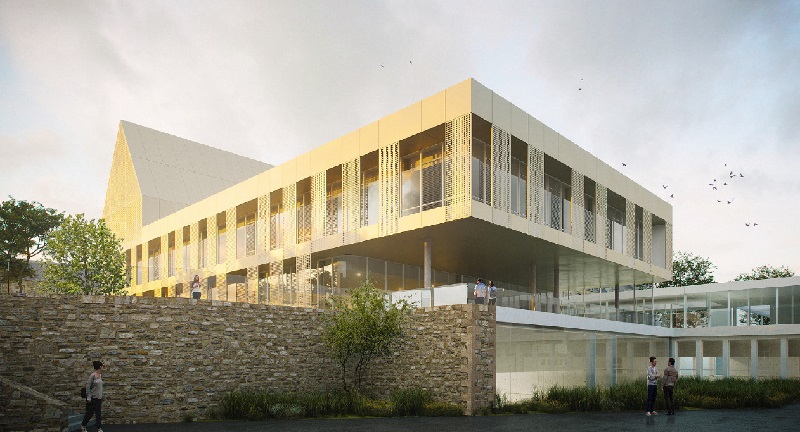 Esquisse du futur collège. Crédit : Cabinet d'architectes Robert et Sur Esquisse du futur collège. Crédit : Cabinet d'architectes Robert et Sur