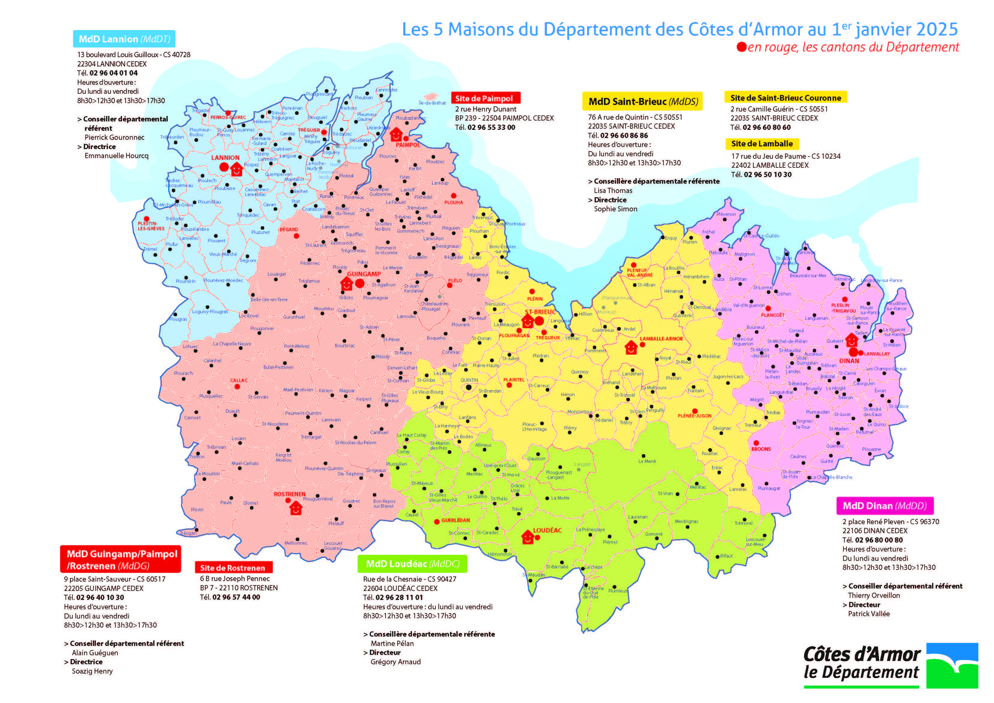 Carte des MDD des Côtes d'Armor 2025