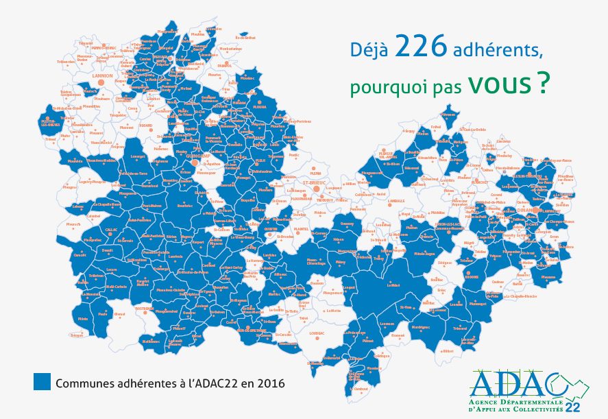 La carte des adhérents à l'Adac 22