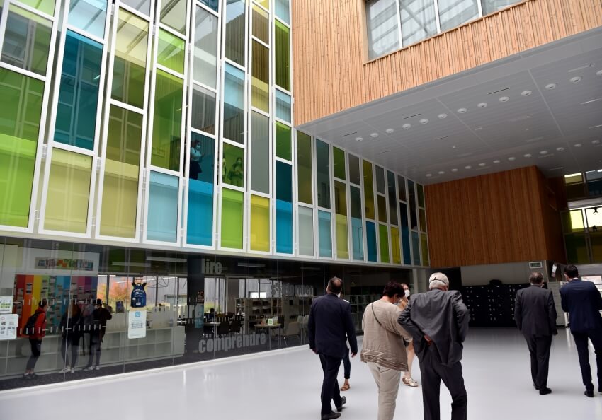 Le collège de Plancoët, inauguré en 2016, et réalisé sous la maîtrise d'oeuvre du Département.