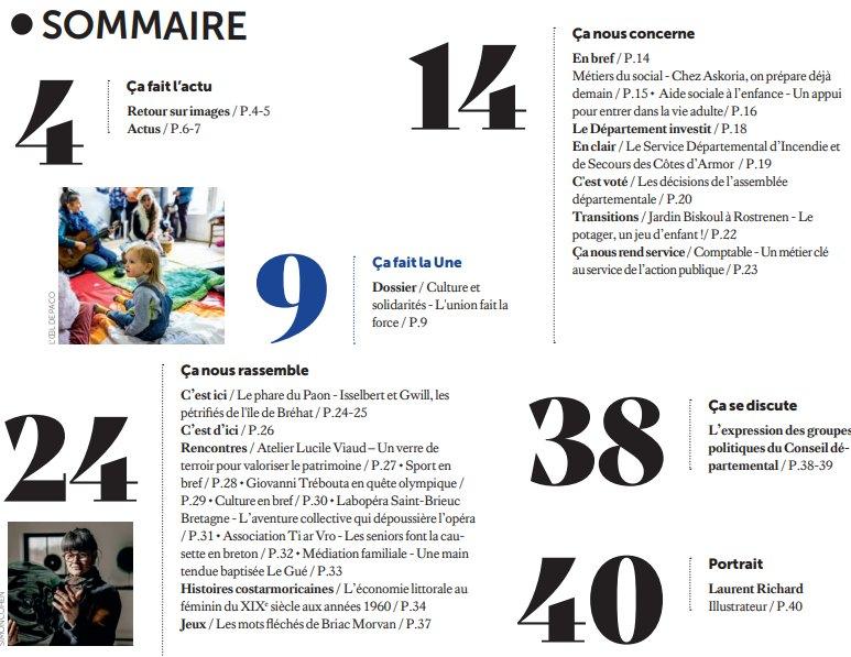 Côtes d'Armor Magazine n°205 (sommaire)