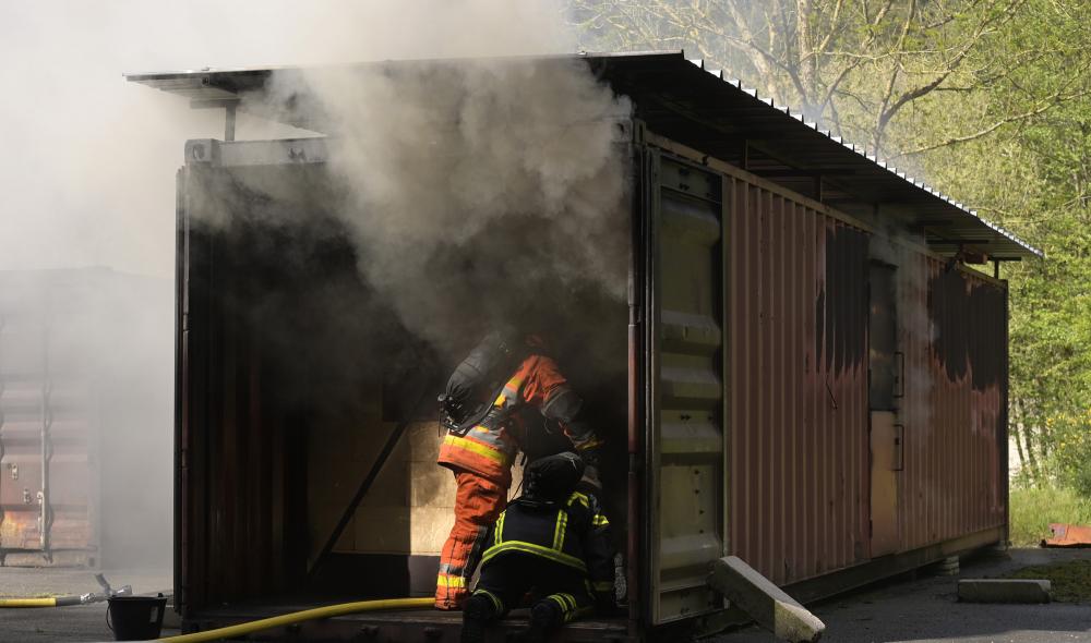 Formation incendie pour des volontaires du 19 mai au centre de formation, à Guingamp